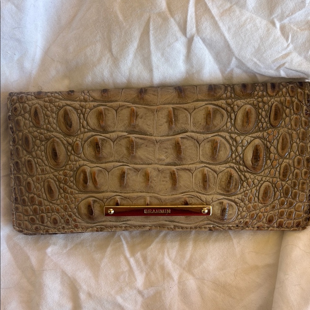 Brahmin Tan Crocodile Embossed Women's Clutch